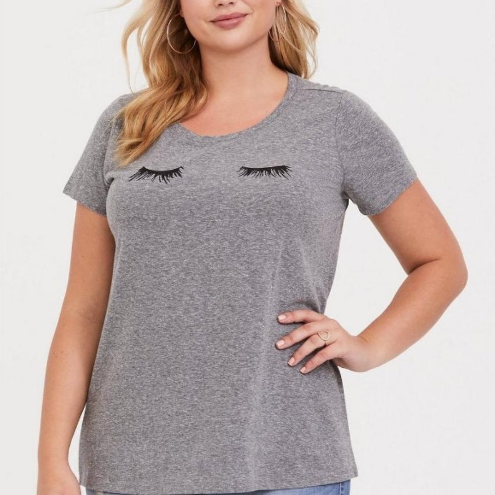 Torrid Grey Lashes Triblend Tee - 00